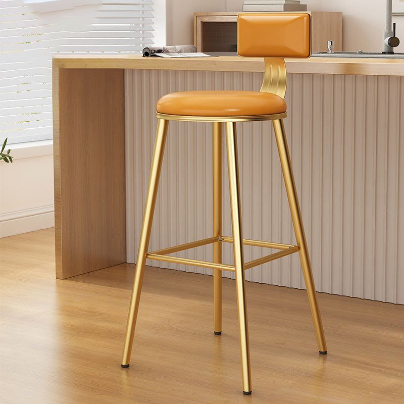 Taburete de bar de metal de estilo industrial, taburete de mostrador con asiento redondo para barra de cocina