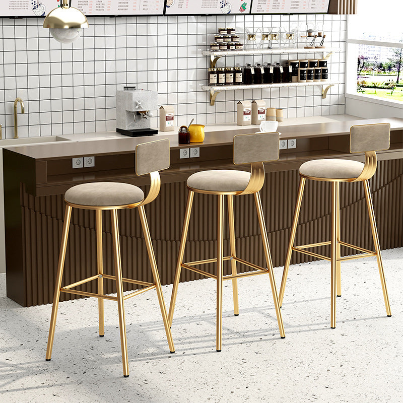 Taburete de bar de metal de estilo industrial, taburete de mostrador con asiento redondo para barra de cocina