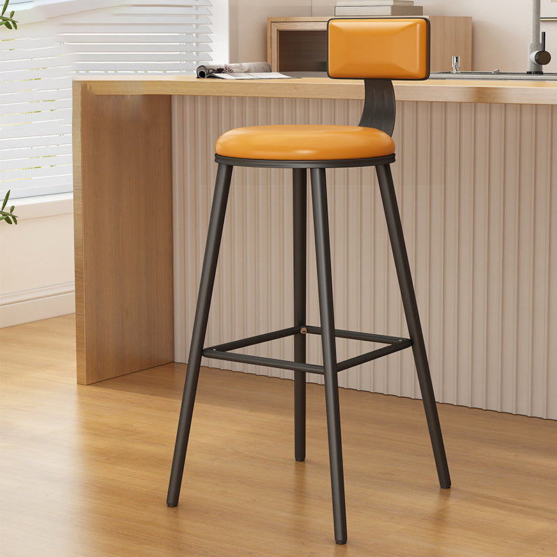 Taburete de bar de metal de estilo industrial, taburete de mostrador con asiento redondo para barra de cocina