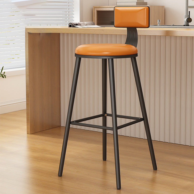 Taburete de bar de metal de estilo industrial, taburete de mostrador con asiento redondo para barra de cocina