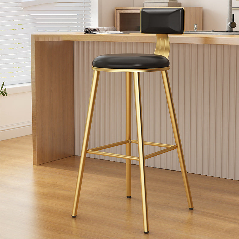 Barhocker aus Metall im Industriestil, runder Sitz, Thekenhocker für die Küchenbar