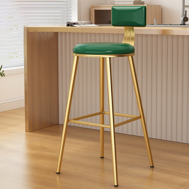 Barhocker aus Metall im Industriestil, runder Sitz, Thekenhocker für die Küchenbar