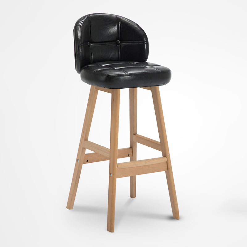 Taburete de Bar con patas de madera de estilo escandinavo, taburete para barra de cocina, 1 Uds.