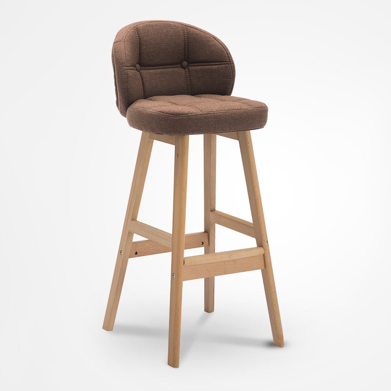 Taburete de Bar con patas de madera de estilo escandinavo, taburete para barra de cocina, 1 Uds.