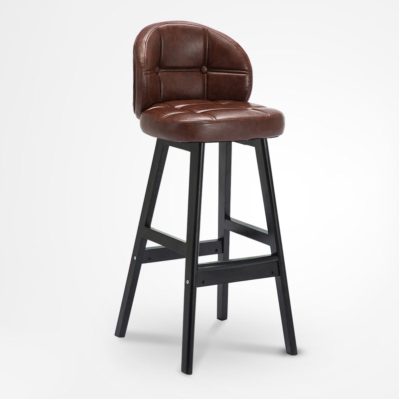 Taburete de Bar con patas de madera de estilo escandinavo, taburete para barra de cocina, 1 Uds.