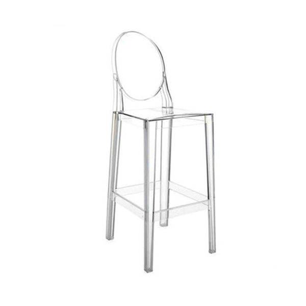 26-inch Height Barstool Modern Indoor Transparent Plastic Bar Stool