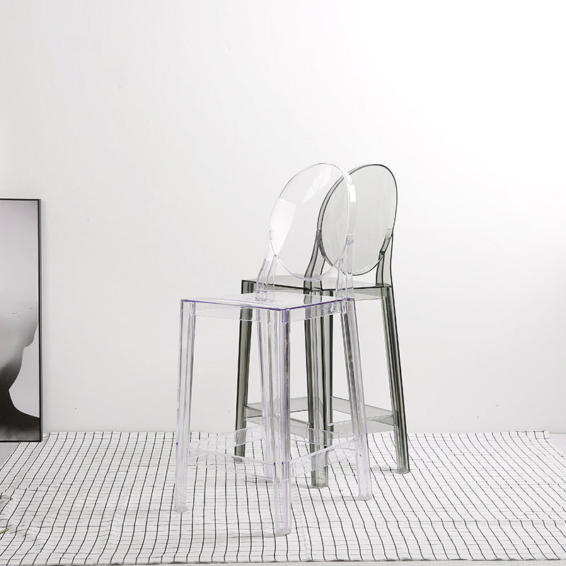 26-inch Height Barstool Modern Indoor Transparent Plastic Bar Stool