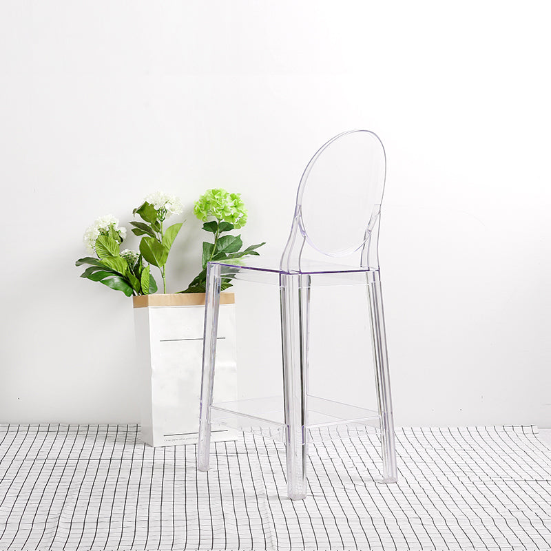 26-inch Height Barstool Modern Indoor Transparent Plastic Bar Stool