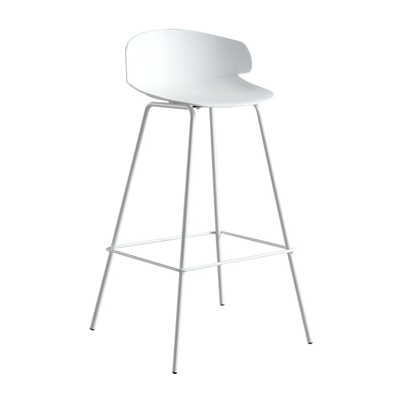 Scandinavian Plastic Metal Counter Stools Low Back Indoor Bar Stools with 4 Legs