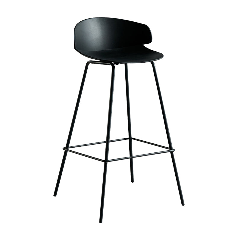 Scandinavian Plastic Metal Counter Stools Low Back Indoor Bar Stools with 4 Legs