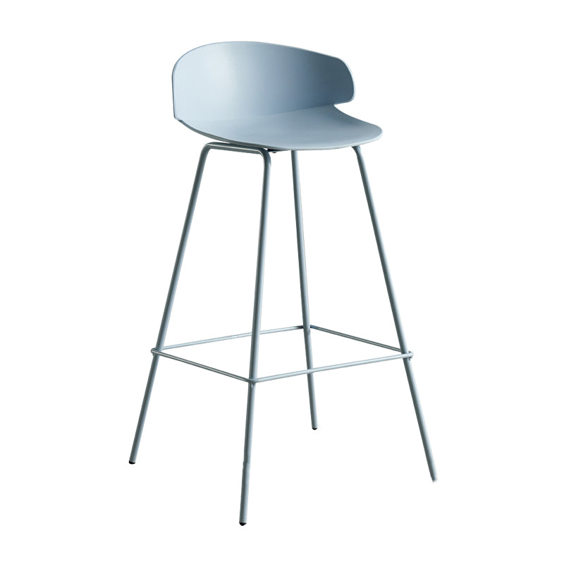 Scandinavian Plastic Metal Counter Stools Low Back Indoor Bar Stools with 4 Legs