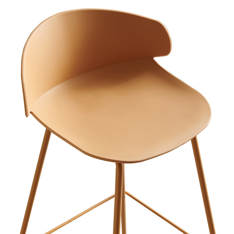 Scandinavian Plastic Metal Counter Stools Low Back Indoor Bar Stools with 4 Legs