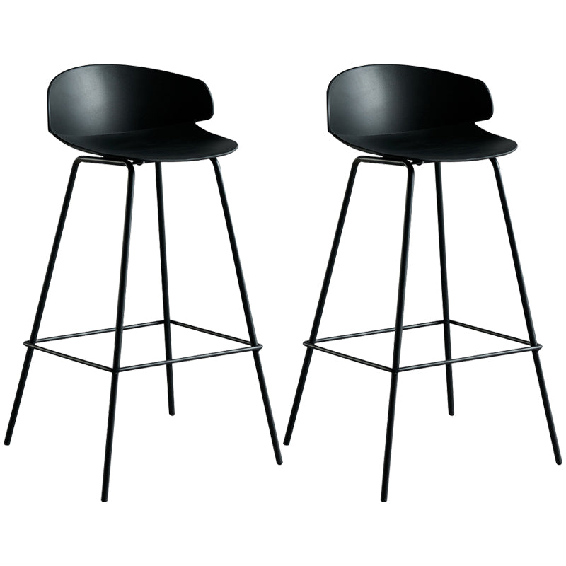 Scandinavian Plastic Metal Counter Stools Low Back Indoor Bar Stools with 4 Legs