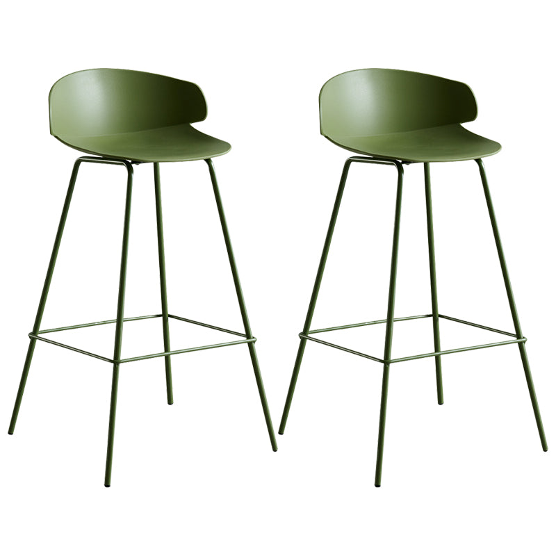 Scandinavian Plastic Metal Counter Stools Low Back Indoor Bar Stools with 4 Legs