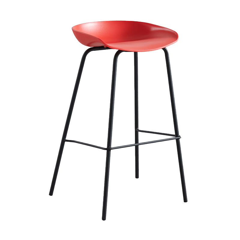 Taburetes de contraates de plástico de metal escandinavo taburetes de bar sin respaldo con asiento de cubo