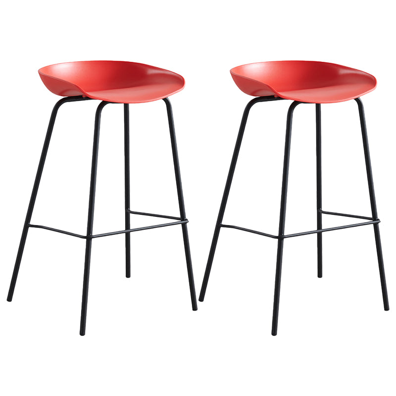 Taburetes de contraates de plástico de metal escandinavo taburetes de bar sin respaldo con asiento de cubo