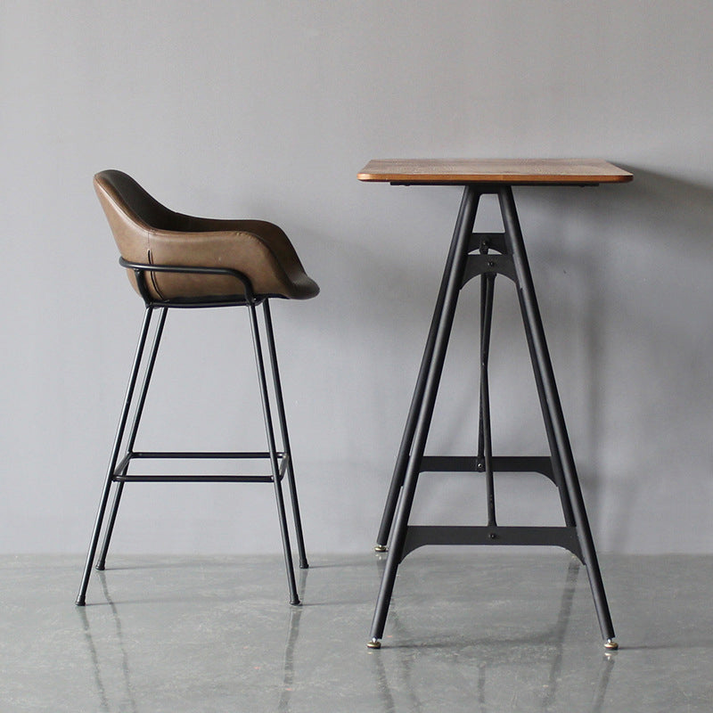 Living Room Counter Stool Leather Bucket Seat Nordic Stool 1 Piece