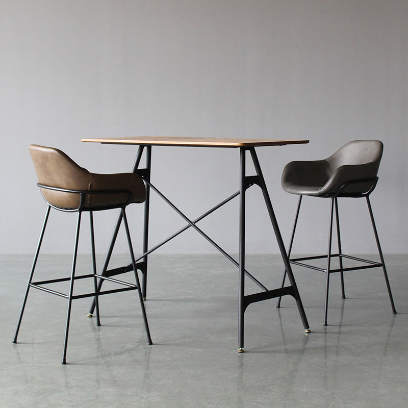 Living Room Counter Stool Leather Bucket Seat Nordic Stool 1 Piece