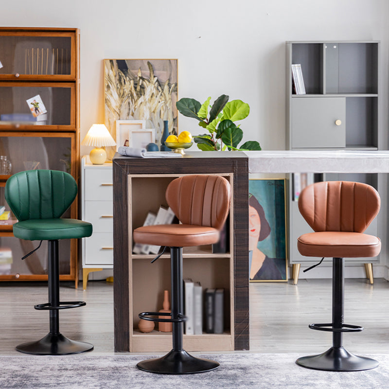 Restaurant Nordic Leather Bar Stool Modern Adjustable Height Stool