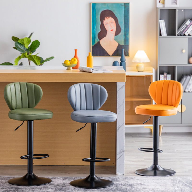 Restaurant Nordic Leather Bar Stool Modern Adjustable Height Stool