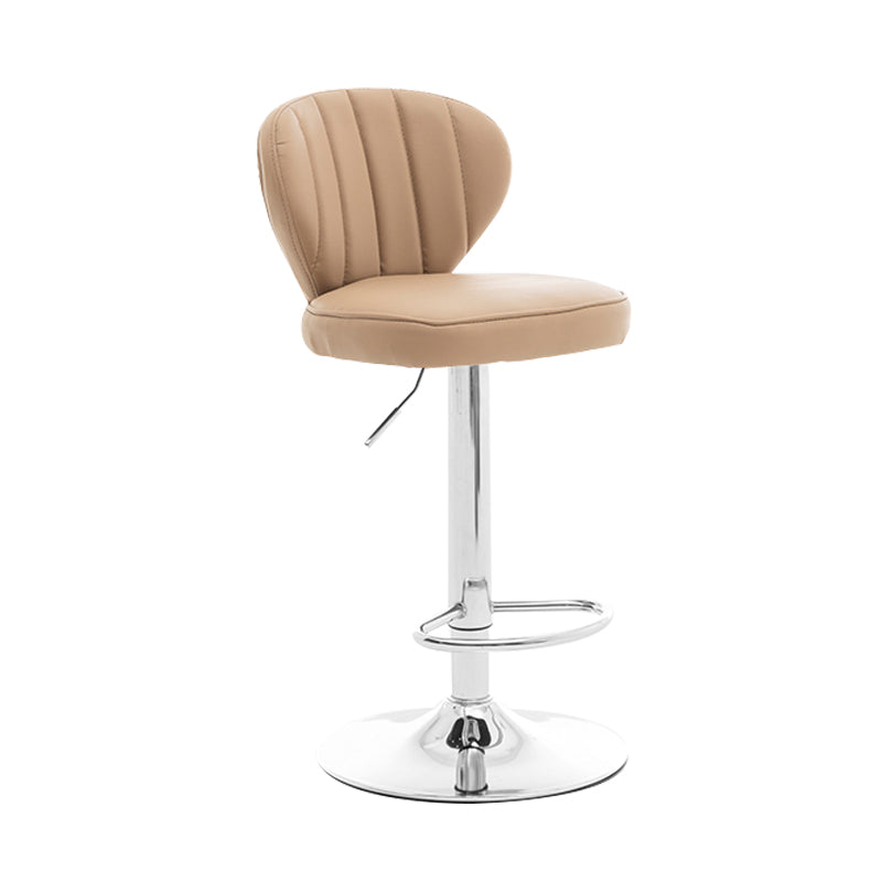 Restaurant Nordic Leather Bar Stool Modern Adjustable Height Stool