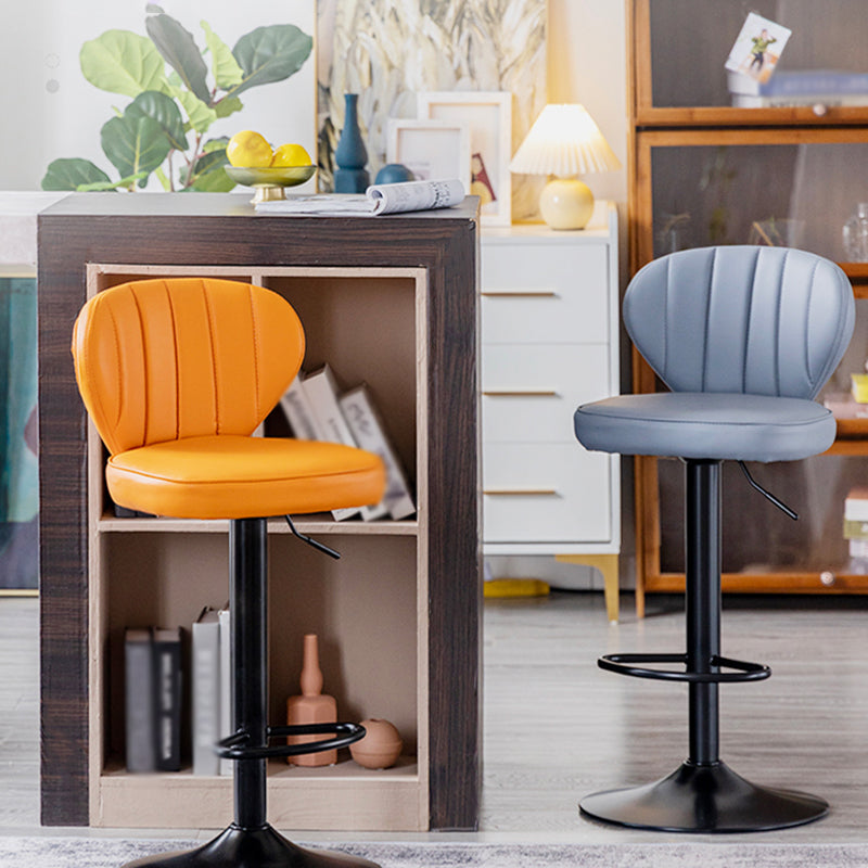 Restaurant Nordic Leather Bar Stool Modern Adjustable Height Stool