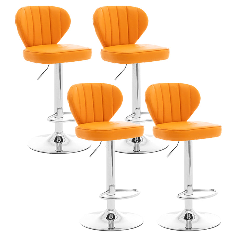 Restaurant Nordic Leather Bar Stool Modern Adjustable Height Stool