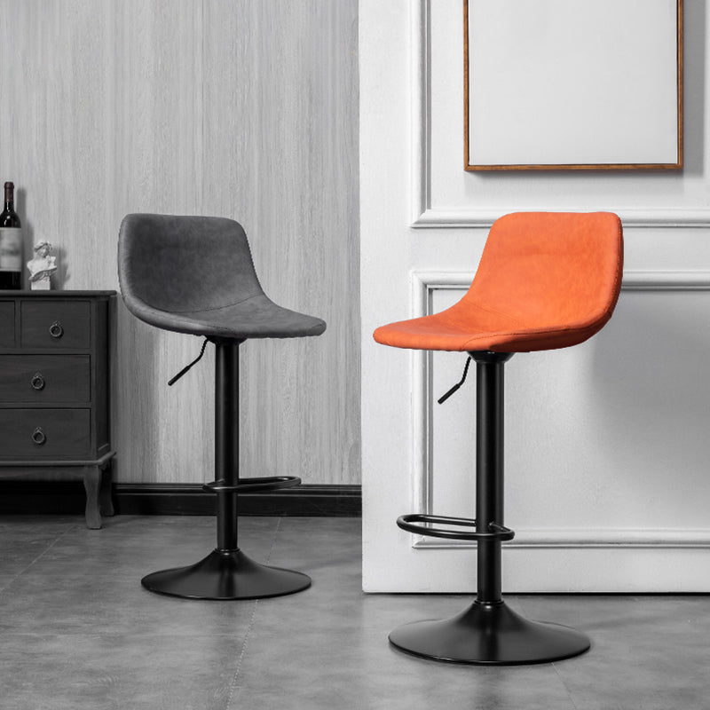 Verstellbare, armlose, drehbare Barhocker aus Leder im nordischen Stil