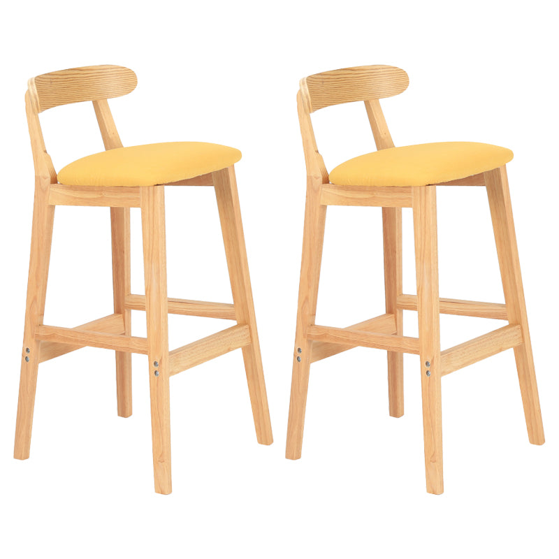 Taburete moderno de encimera sin brazo taburete de bar de madera con pedal y cojín