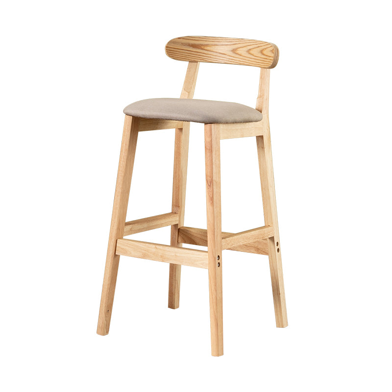 Taburete moderno de encimera sin brazo taburete de bar de madera con pedal y cojín