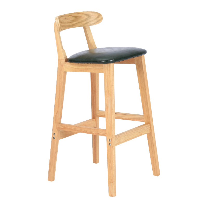Taburete moderno de encimera sin brazo taburete de bar de madera con pedal y cojín