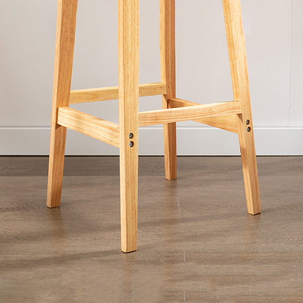 Taburete moderno de encimera sin brazo taburete de bar de madera con pedal y cojín