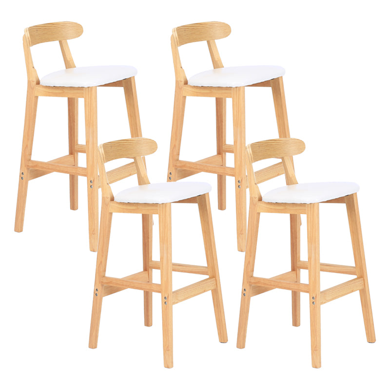 Taburete moderno de encimera sin brazo taburete de bar de madera con pedal y cojín