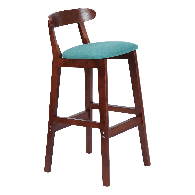 Taburete moderno de encimera sin brazo taburete de bar de madera con pedal y cojín
