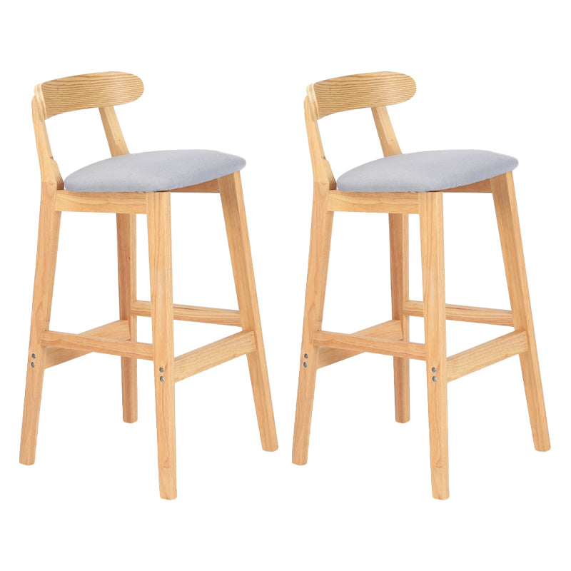 Taburete moderno de encimera sin brazo taburete de bar de madera con pedal y cojín