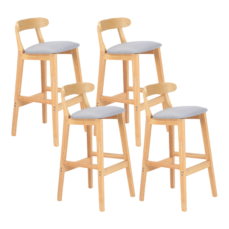 Taburete moderno de encimera sin brazo taburete de bar de madera con pedal y cojín