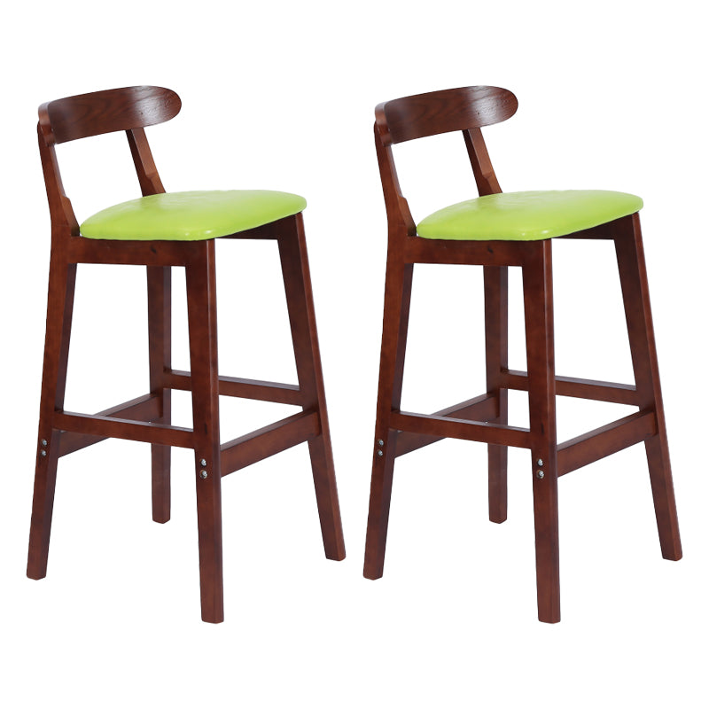 Taburete moderno de encimera sin brazo taburete de bar de madera con pedal y cojín