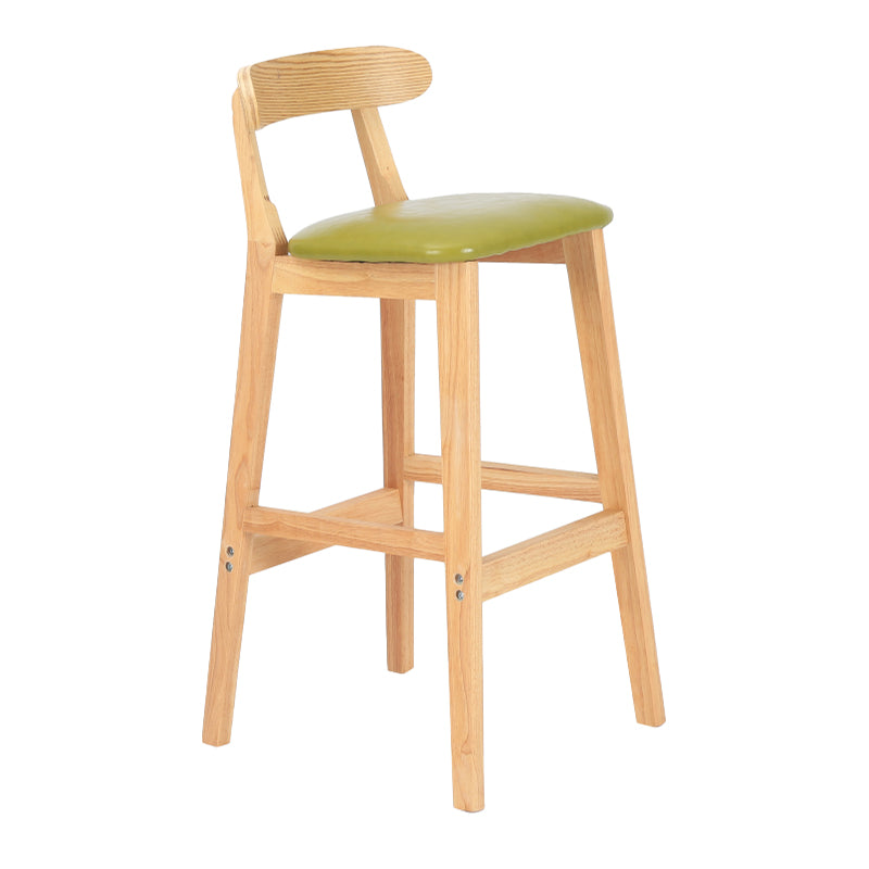 Taburete moderno de encimera sin brazo taburete de bar de madera con pedal y cojín