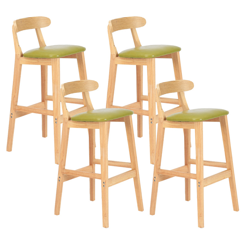 Taburete moderno de encimera sin brazo taburete de bar de madera con pedal y cojín