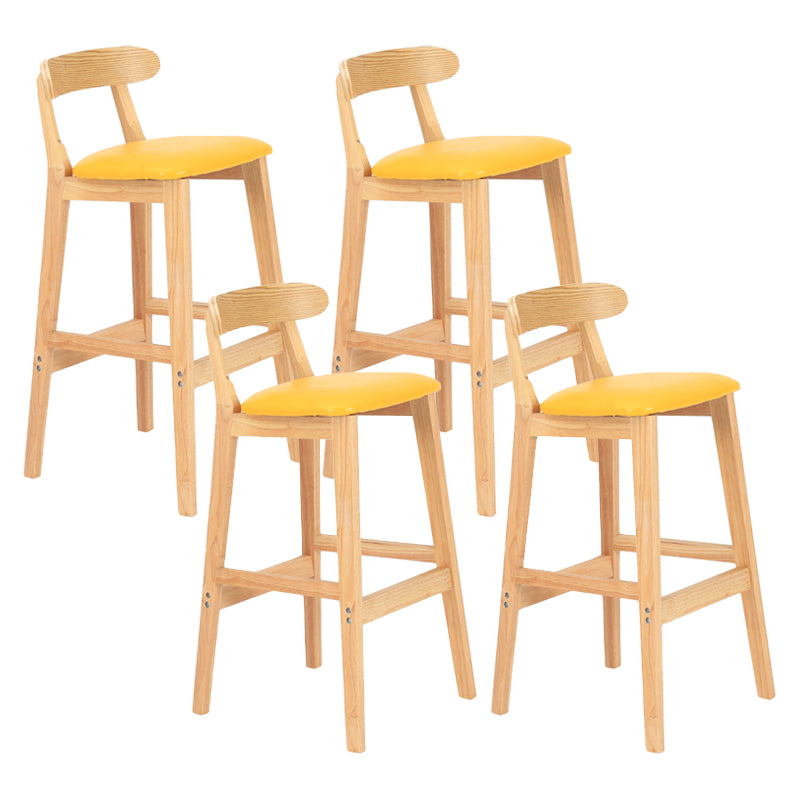 Taburete moderno de encimera sin brazo taburete de bar de madera con pedal y cojín