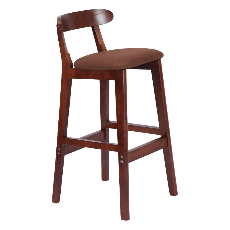 Taburete moderno de encimera sin brazo taburete de bar de madera con pedal y cojín