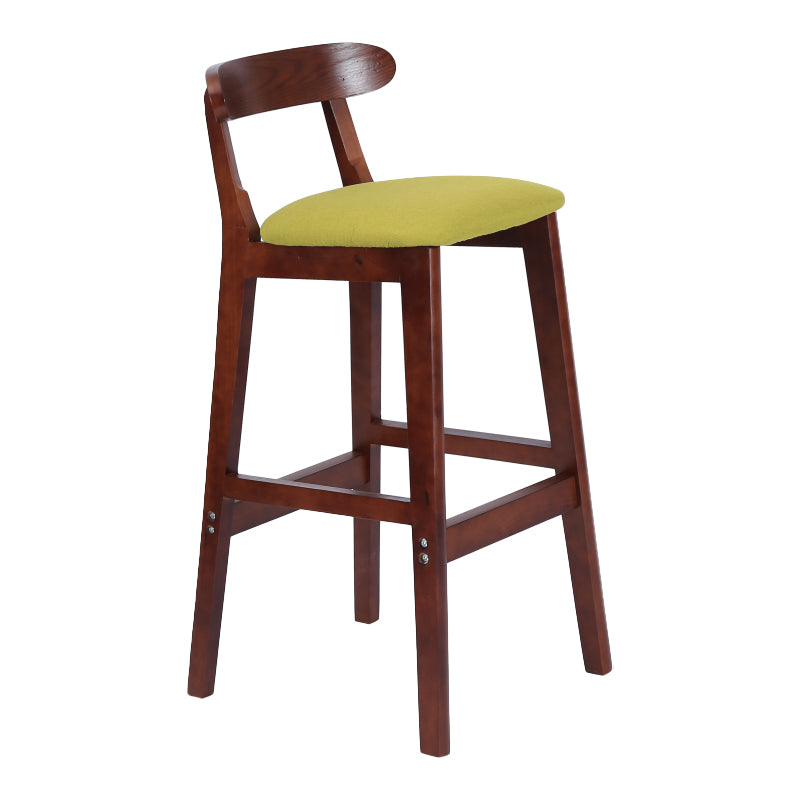 Taburete moderno de encimera sin brazo taburete de bar de madera con pedal y cojín