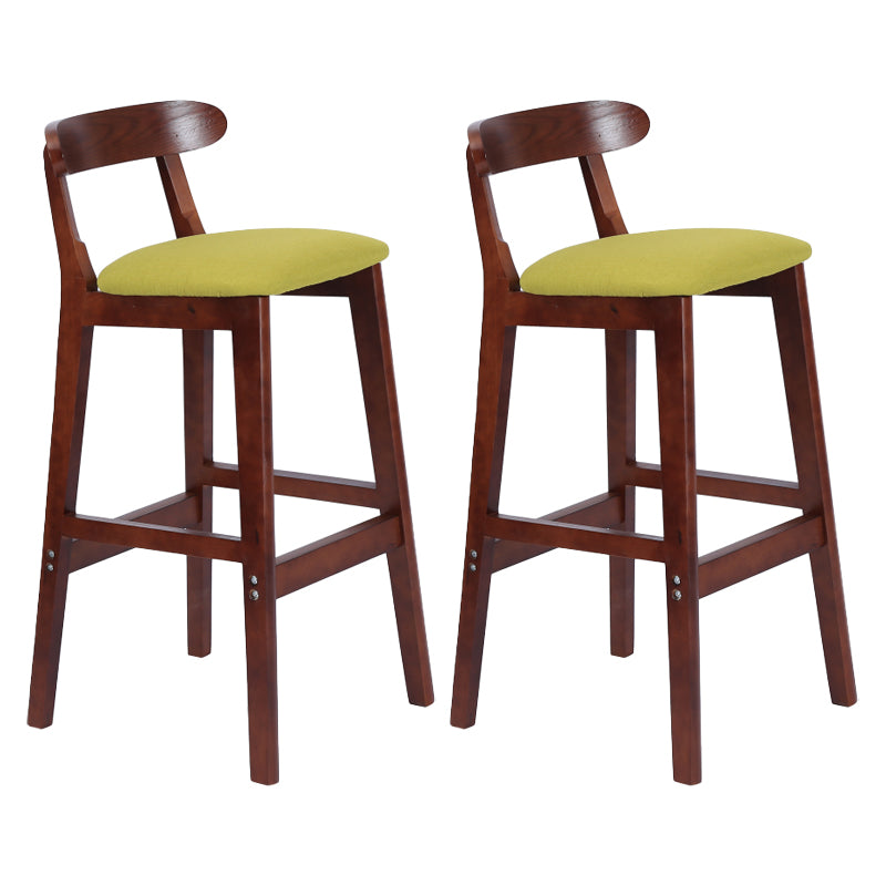 Taburete moderno de encimera sin brazo taburete de bar de madera con pedal y cojín