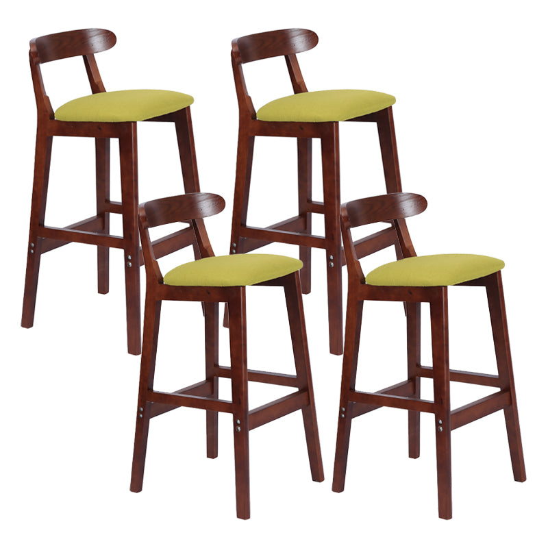 Taburete moderno de encimera sin brazo taburete de bar de madera con pedal y cojín