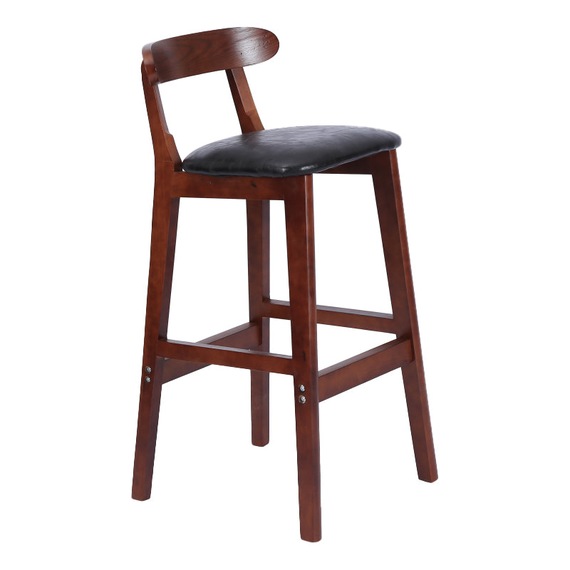 Taburete moderno de encimera sin brazo taburete de bar de madera con pedal y cojín