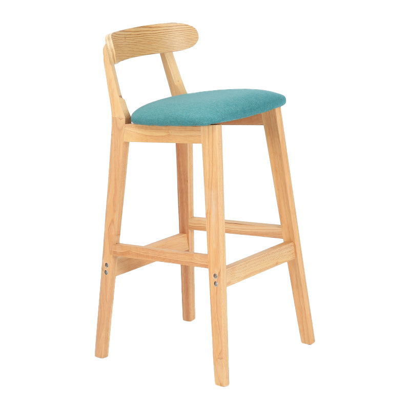 Taburete moderno de encimera sin brazo taburete de bar de madera con pedal y cojín