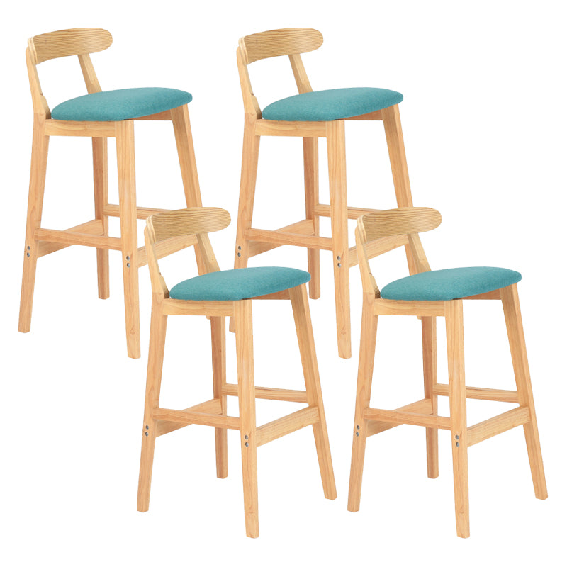 Taburete moderno de encimera sin brazo taburete de bar de madera con pedal y cojín