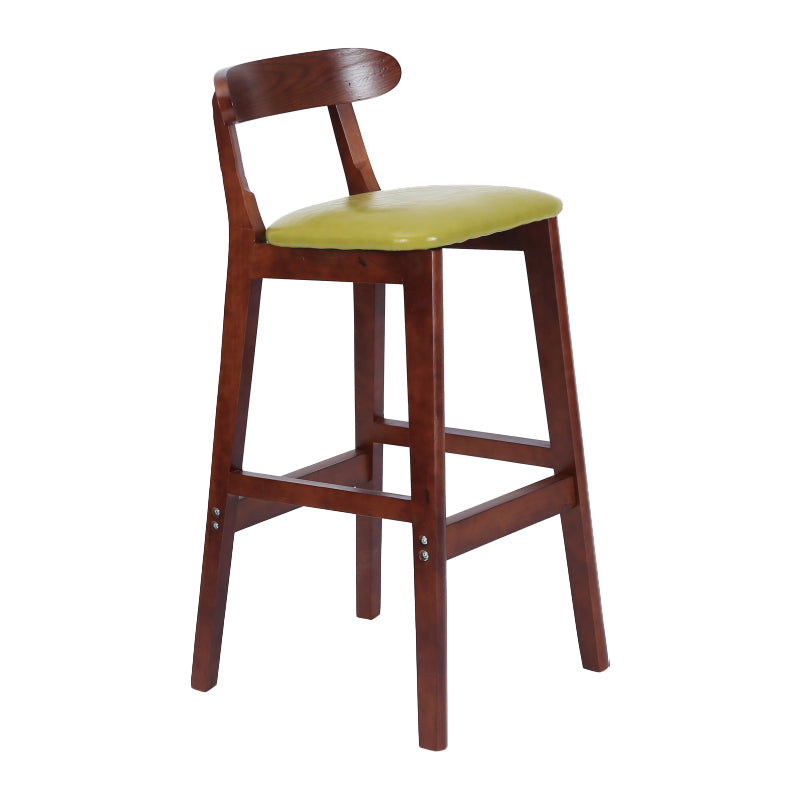 Taburete moderno de encimera sin brazo taburete de bar de madera con pedal y cojín