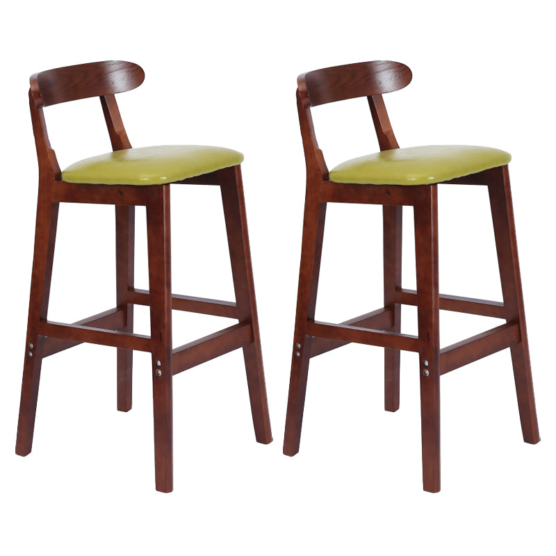 Taburete moderno de encimera sin brazo taburete de bar de madera con pedal y cojín