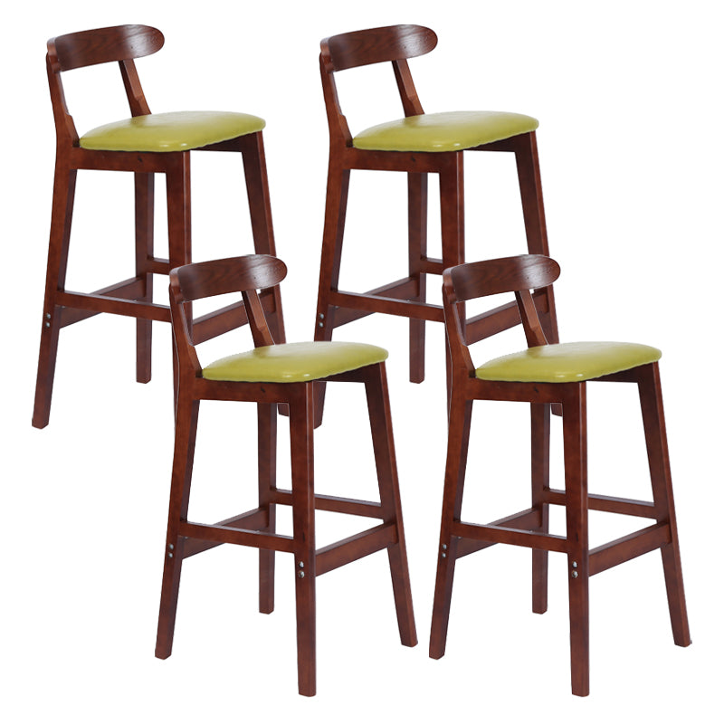 Taburete moderno de encimera sin brazo taburete de bar de madera con pedal y cojín